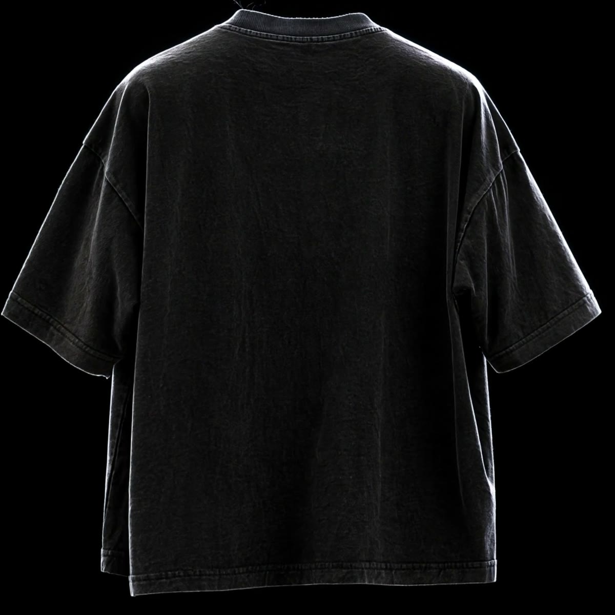 Garment 001 from the back — plain, boxy, dropped shoulder