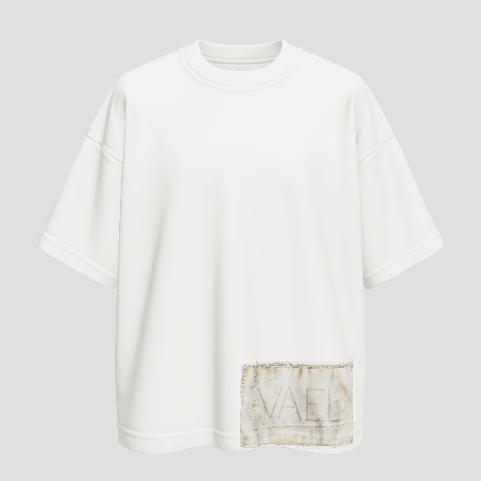 Garment 001 in white, front (3D render)