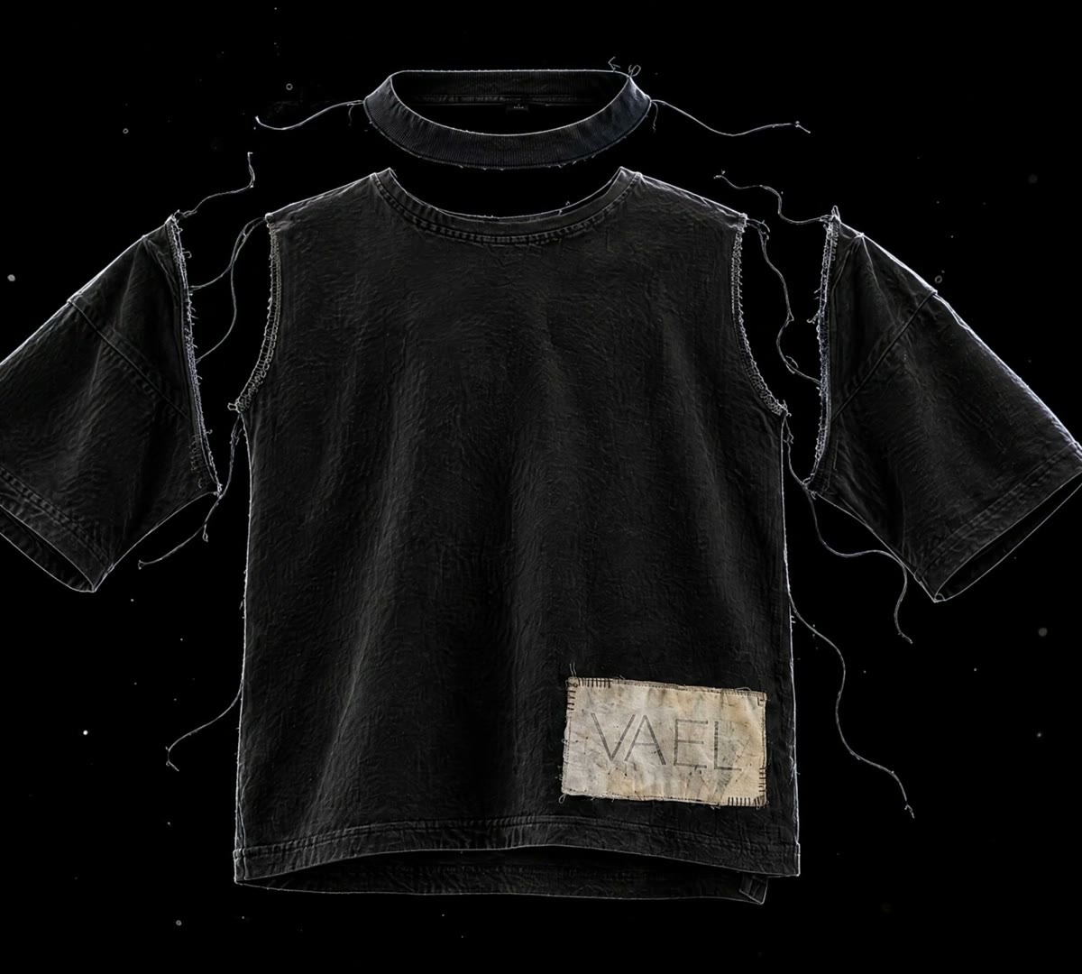 The shirt in pieces — the construction stage